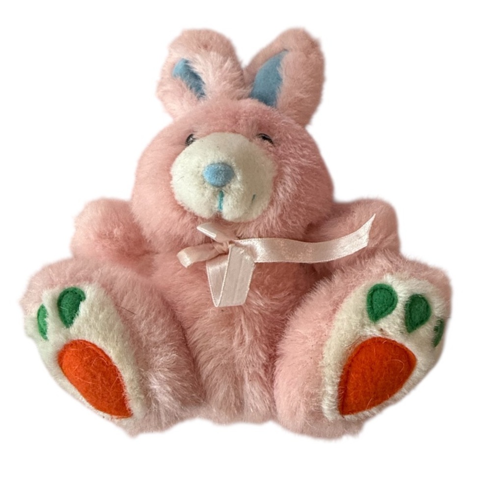 Great American fun pink plush bunny rabbit carrot 7” No Sound